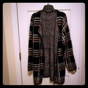 TCEC open fuzzy long hobo cardigan